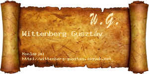 Wittenberg Gusztáv névjegykártya